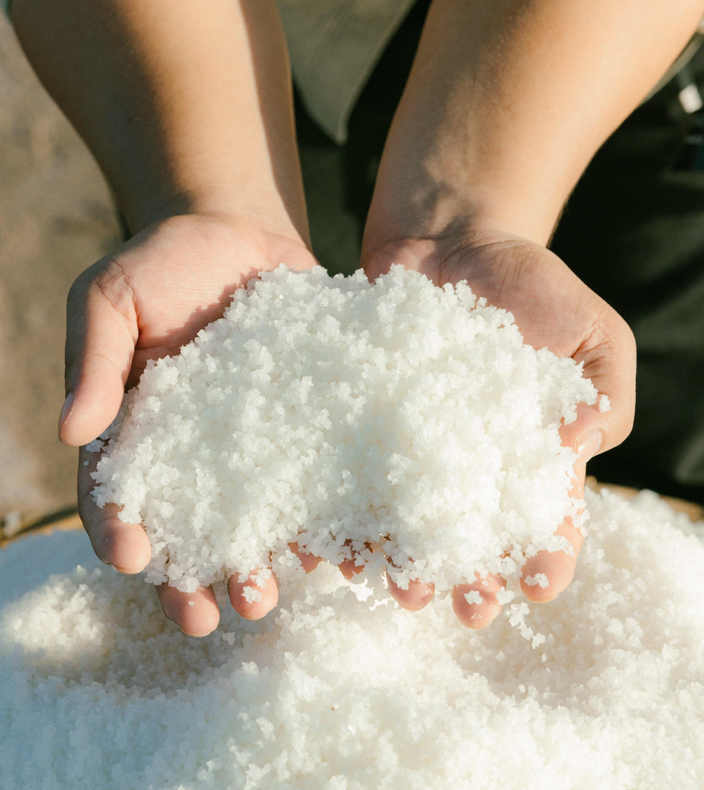hands holding sea salt